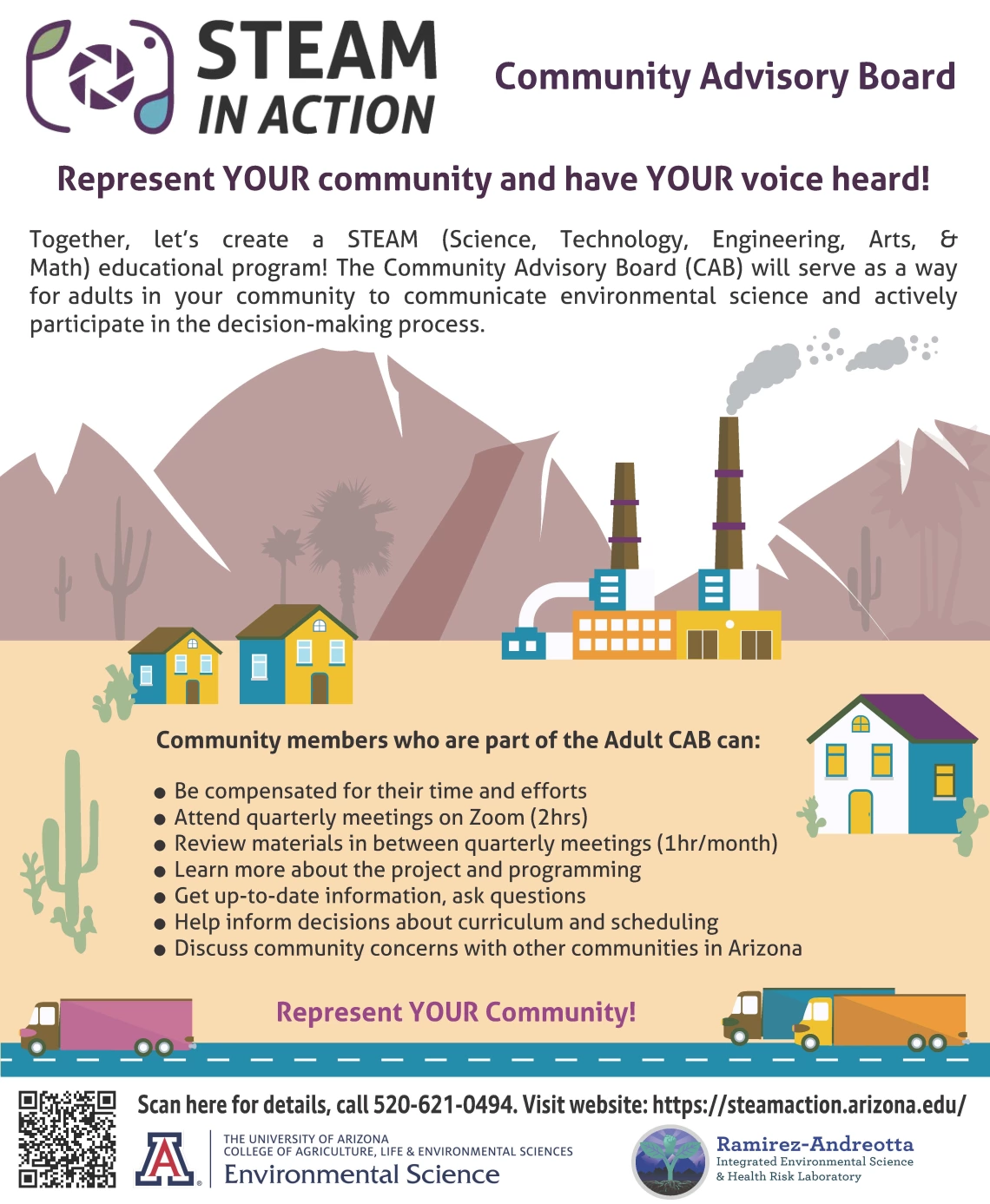a flier with text and graphics